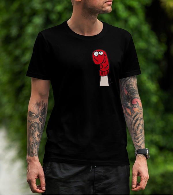 TALK TO THE HAND Red Puppet With Stitches T-Shirt