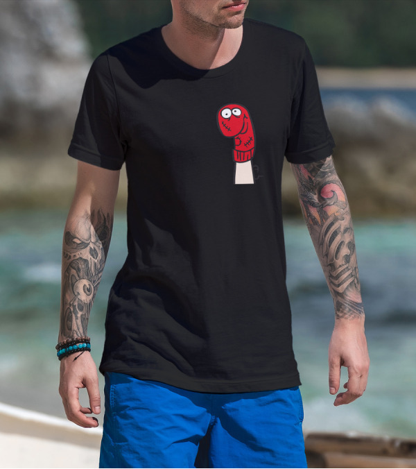 TALK TO THE HAND Red Puppet With Stitches T-Shirt