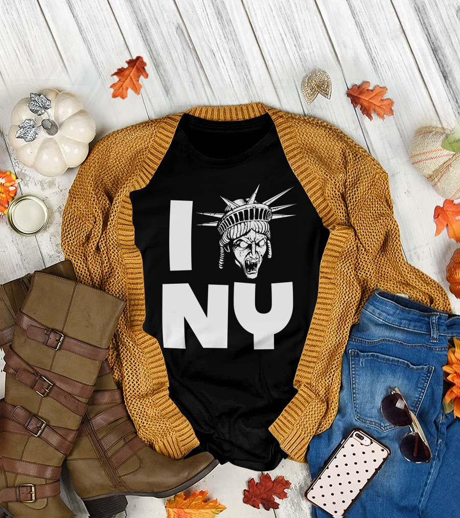 The Angels Love NY Statue Of Liberty Horror Face T-Shirt