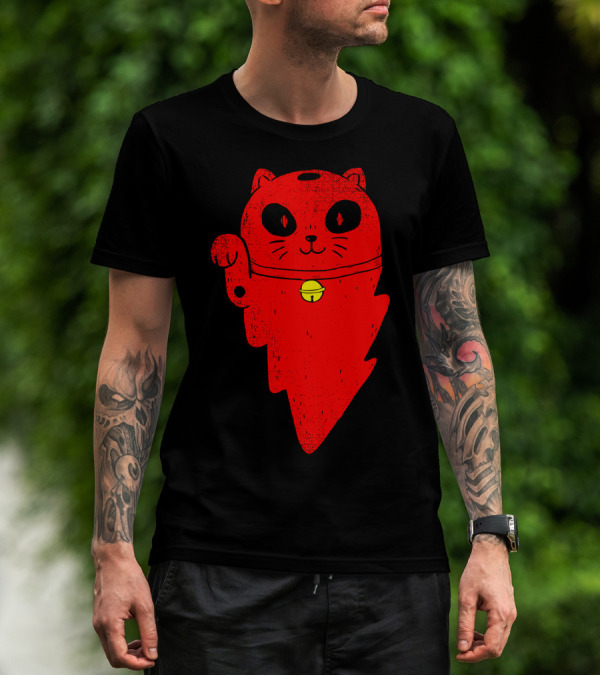 Thunder Cat Red Maneki-Neko Charm T-Shirt