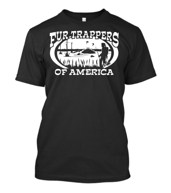 Fur Trappers Of America Wilderness Scene With Hunter And Dog T-Shirt