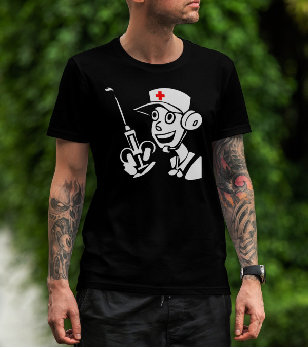 You Will Feel A Little Prick Nurse Cartoon With Syringe T-Shirt