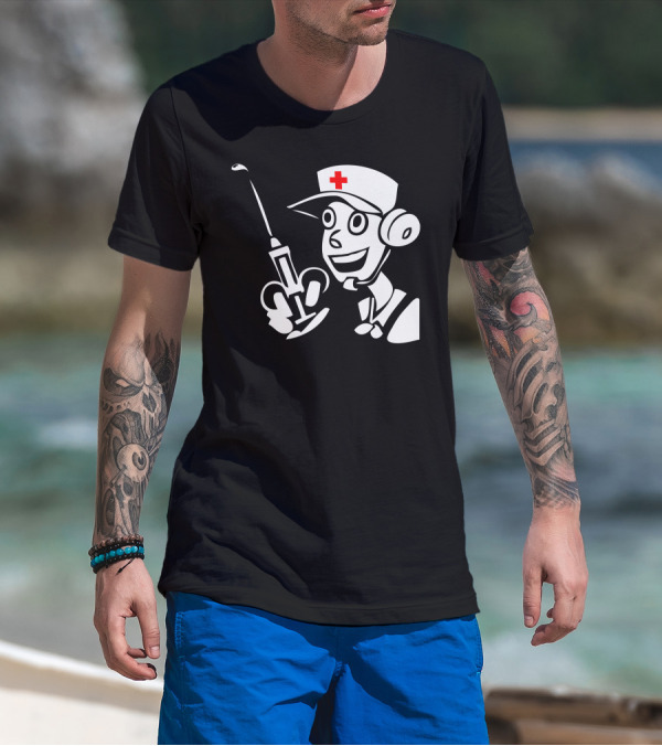 You Will Feel A Little Prick Nurse Cartoon With Syringe T-Shirt