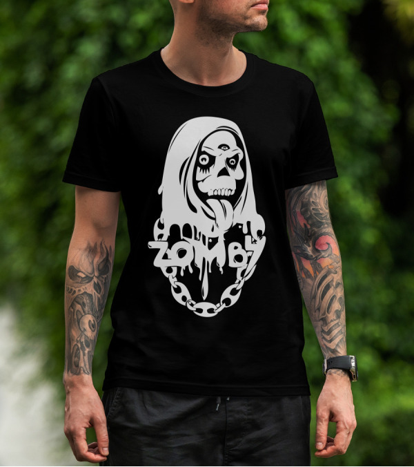 Zomby Skull Chain Hooded Dripping T-Shirt