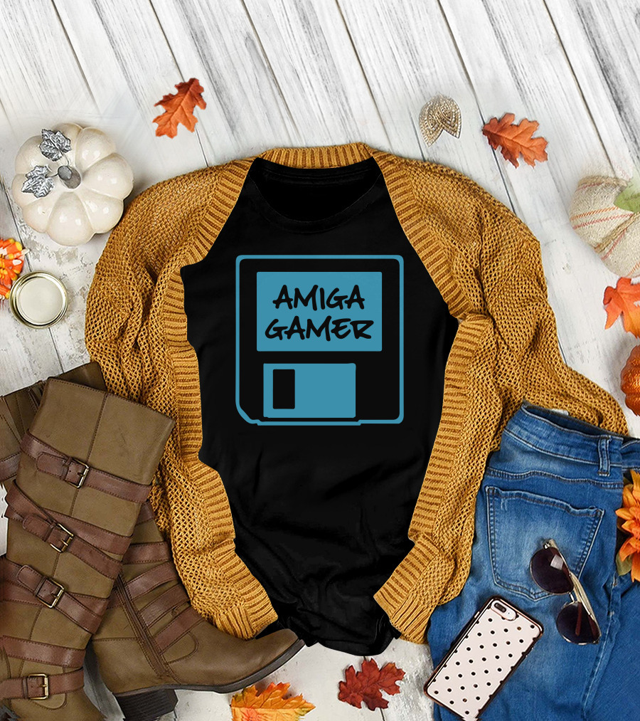 Amiga Gamer Floppy Disk Retro Gaming T-Shirt