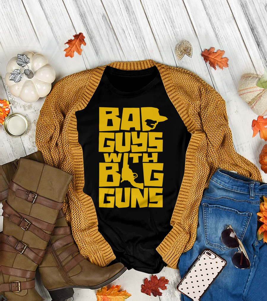 Bad Guys With Big Guns Cowboy Silhouette T-Shirt