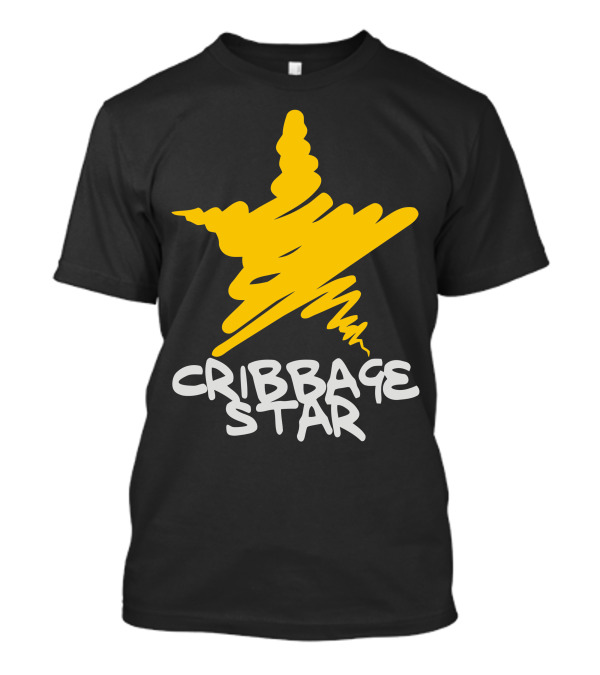 Cribbage Star Yellow Scribble T-Shirt