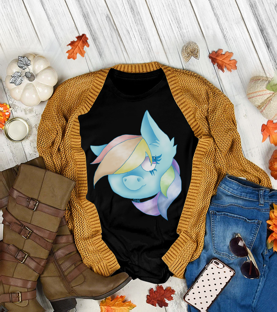 Dashie Blue Pony Colorful Mane T-Shirt