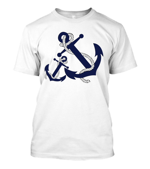 Double Anchor Nautical Rope Emblem T-Shirt