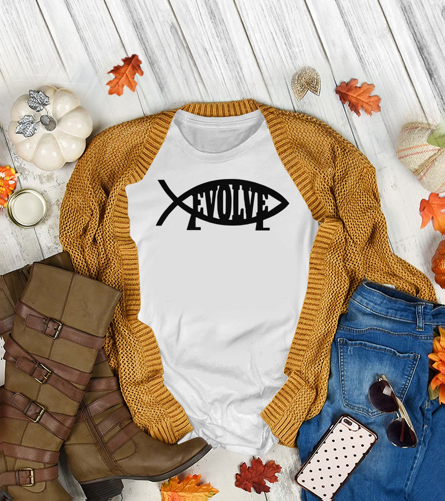Evolve Darwin Fish Symbol Evolution Science Atheism T-Shirt