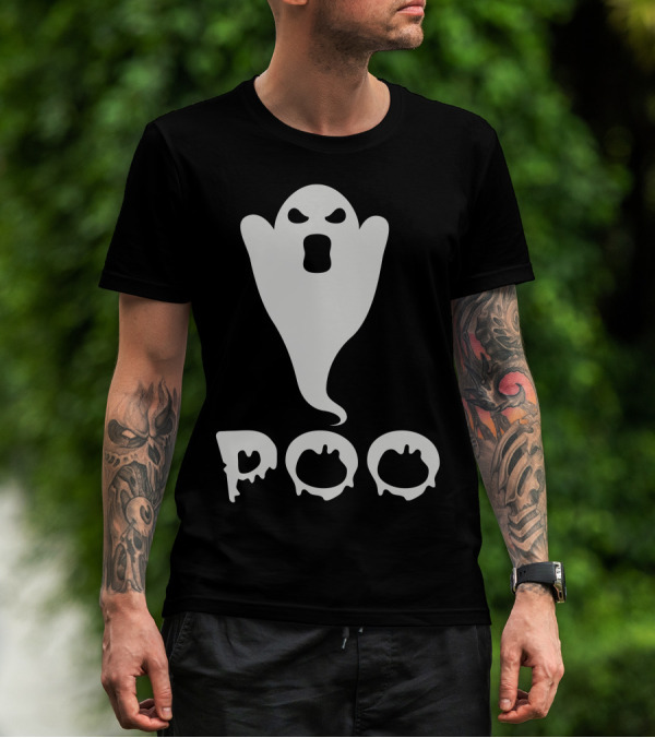 Ghostly Scream And Dripping Text Poo T-Shirt