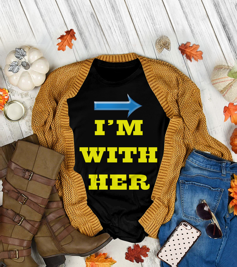 I'M WITH HER Blue Arrow T-Shirt