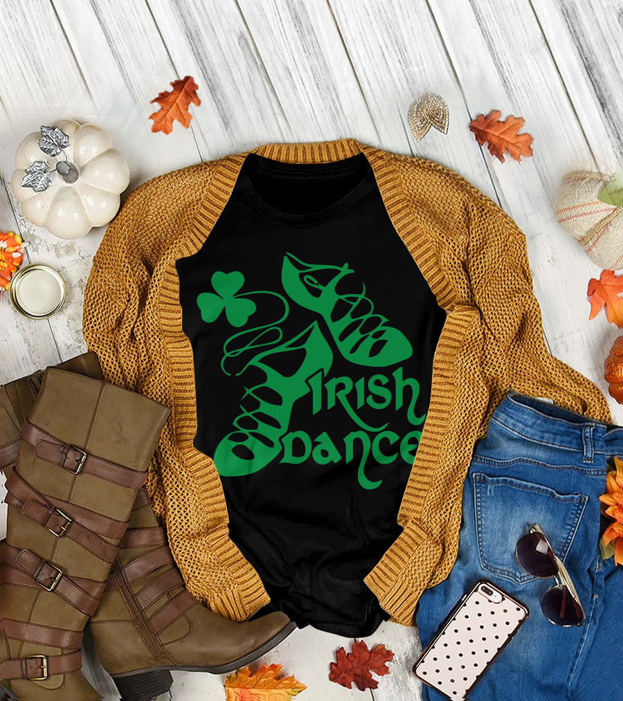Irish Dance Celtic Shoes with Shamrock T-Shirt