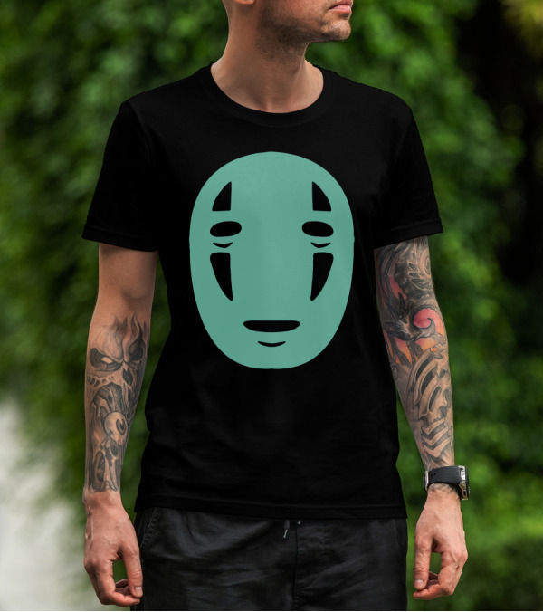 Kaonashi Mask Spirited Away No-Face Character Green T-Shirt