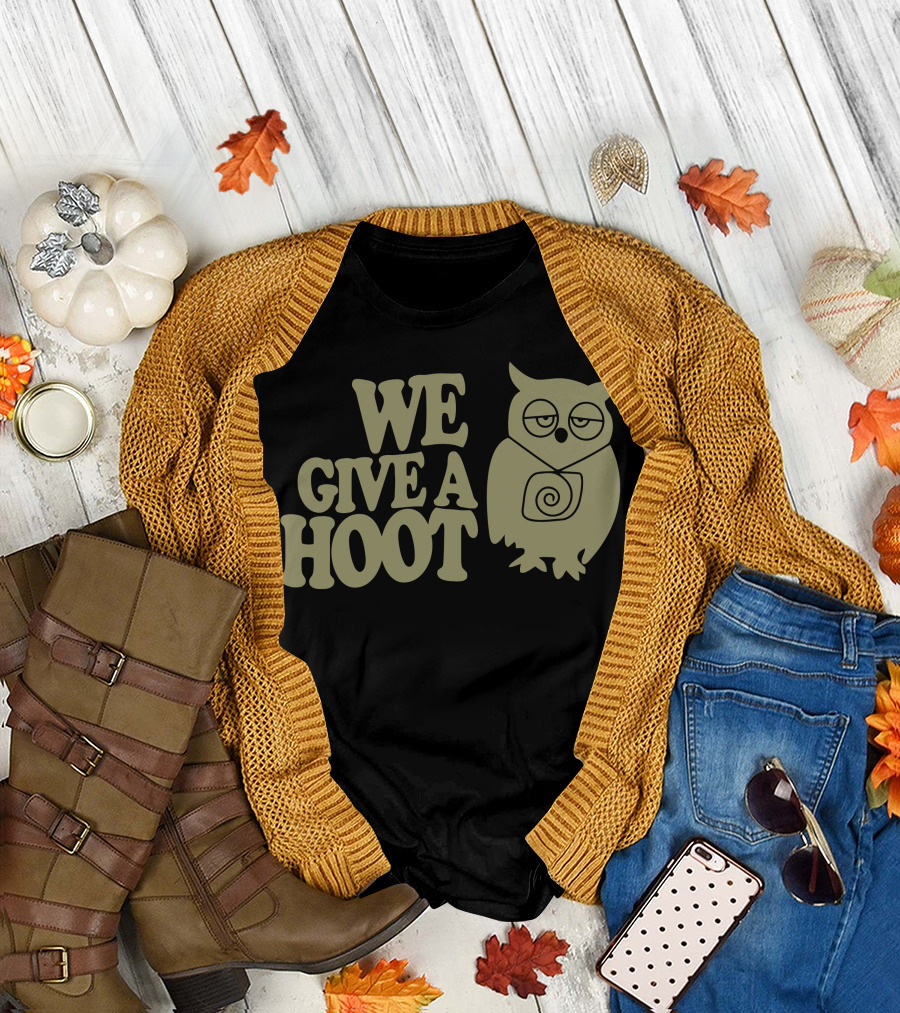 We Give a Hoot Owl Minimalist T-Shirt