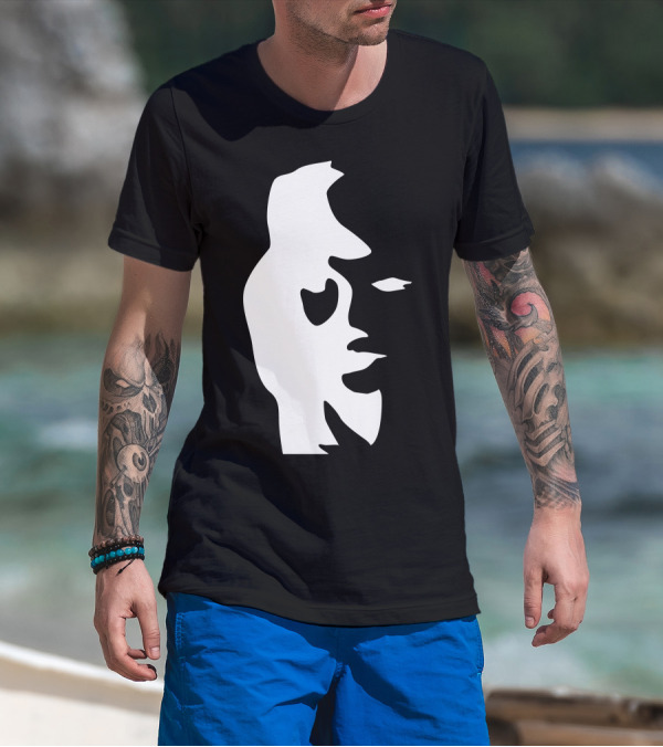 Sax Player Lady Face Dual Image Illusion T-Shirt
