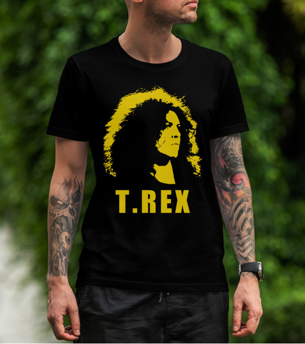 T. Rex Mark Bolan Glam Rock Legend Iconic Yellow T-Shirt