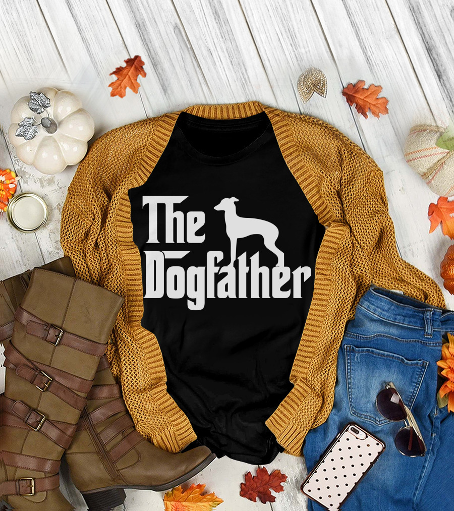 The Dogfather Italian Greyhound White Iconic T-Shirt