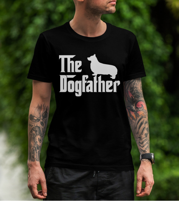 The Dogfather Pembroke Welsh Corgi Silhouette White T-Shirt