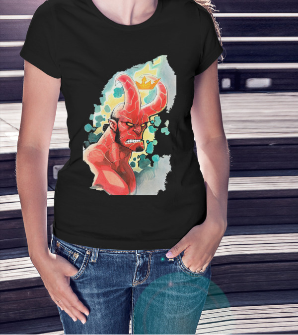 Anger Hellboy Crowned Fiery Rage T-Shirt