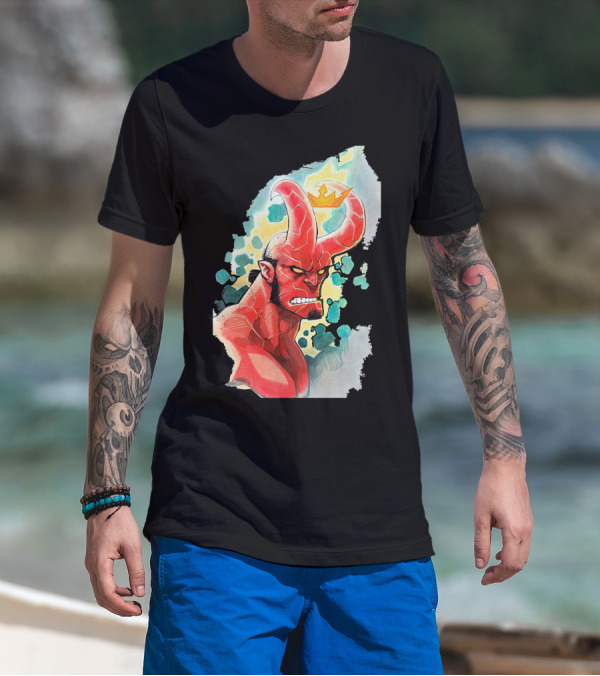 Anger Hellboy Crowned Fiery Rage T-Shirt