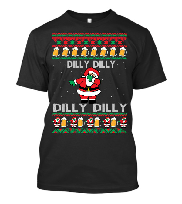 Dilly Dilly Santa Claus With Beer Mugs Christmas T-Shirt