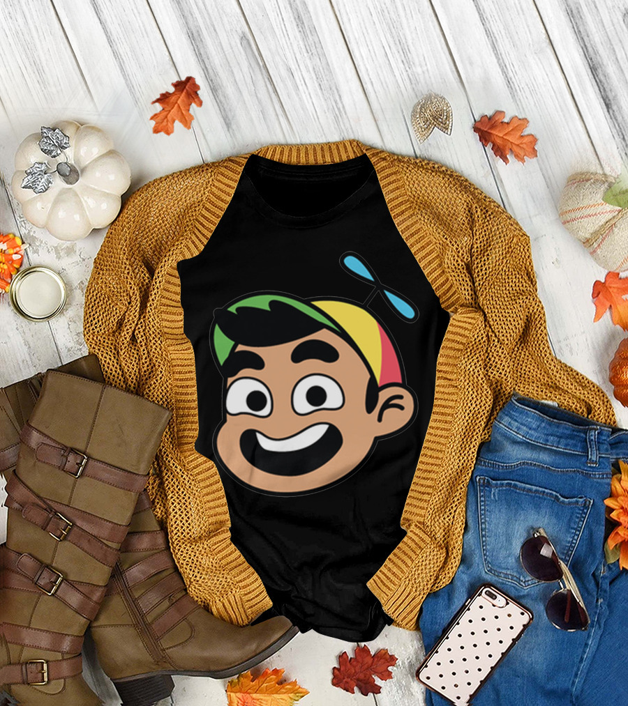 Gamer Guava Cartoon Propeller Hat Face T-Shirt