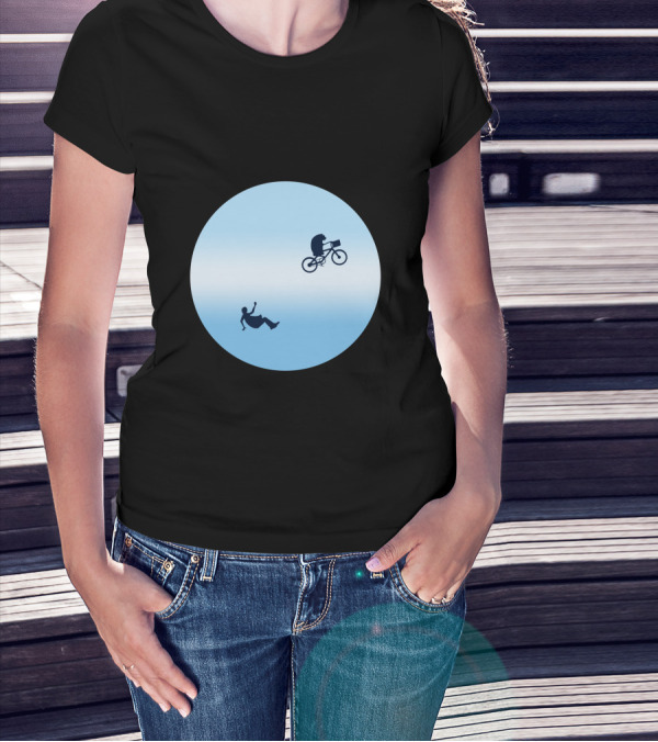 Good Bye Elliot Iconic Bicycle Silhouette Adventure T-Shirt
