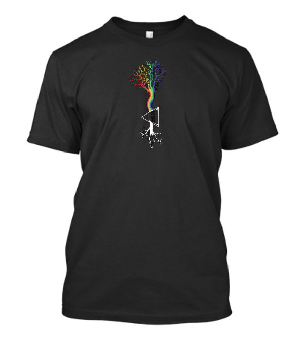 Dark Side Spectrum Tree Roots Rainbow Prism T-Shirt