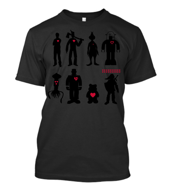 They Beat The Same Silhouettes With Heart Emblems T-Shirt