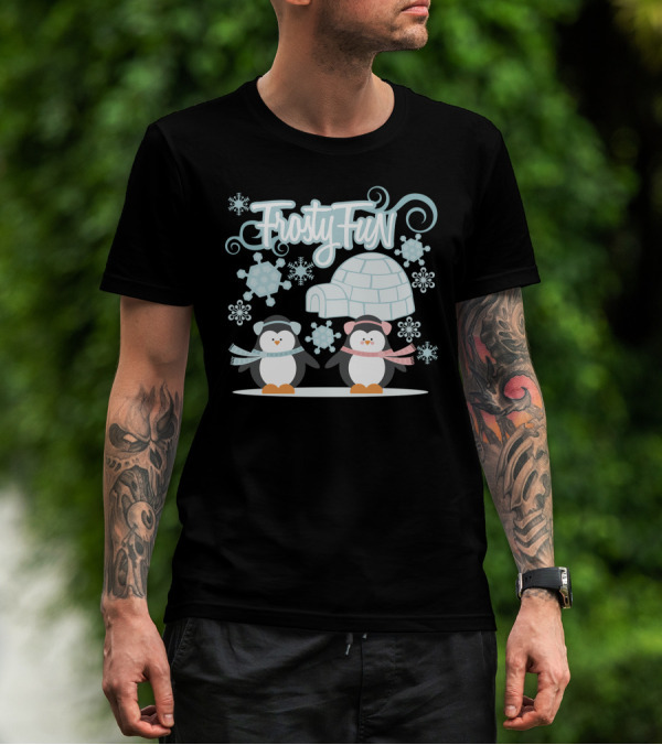 Frosty Fun Penguins Igloo Snowflakes T-Shirt