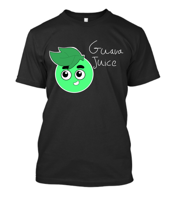 Guava Juice Green Smiling Cartoon Character With Leaf Hat T-Shirt