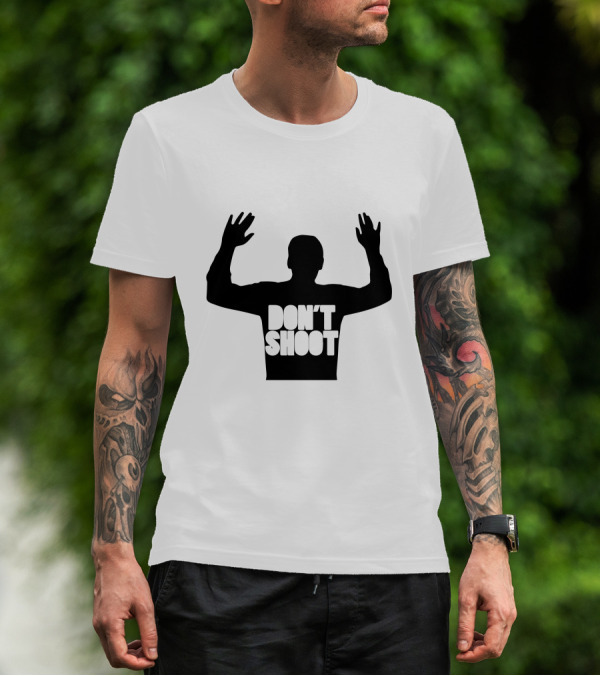 Hands Up Don't Shoot Silhouette Protest T-Shirt