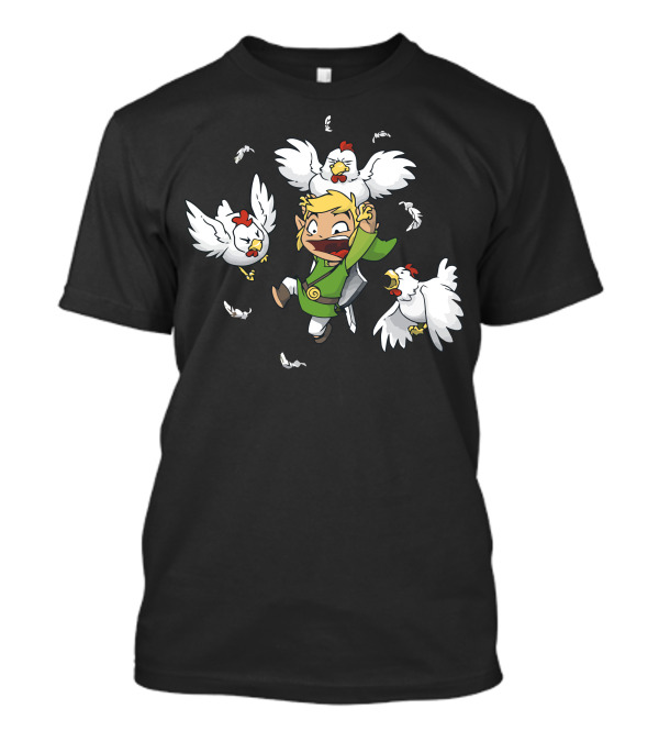 Maybe A Bad Idea Hero Surrounded By Angry Chickens T-Shirt