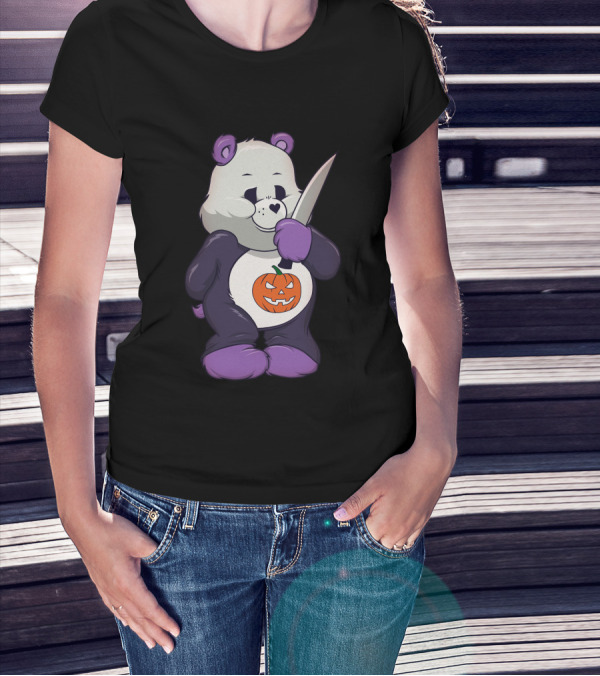 Michael Myers Scare Bear Halloween Pumpkin Knife T-Shirt