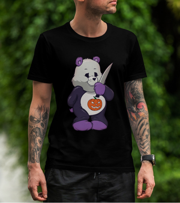 Michael Myers Scare Bear Halloween Pumpkin Knife T-Shirt