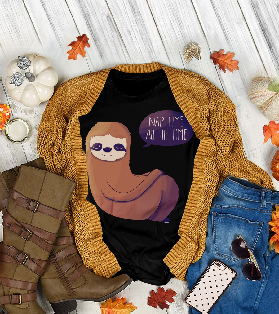 Sloth Nap Time All The Time T-Shirt