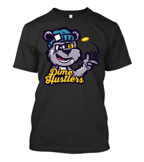Dime Hustlers Bear With Beanie And Dollar Coin T-Shirt