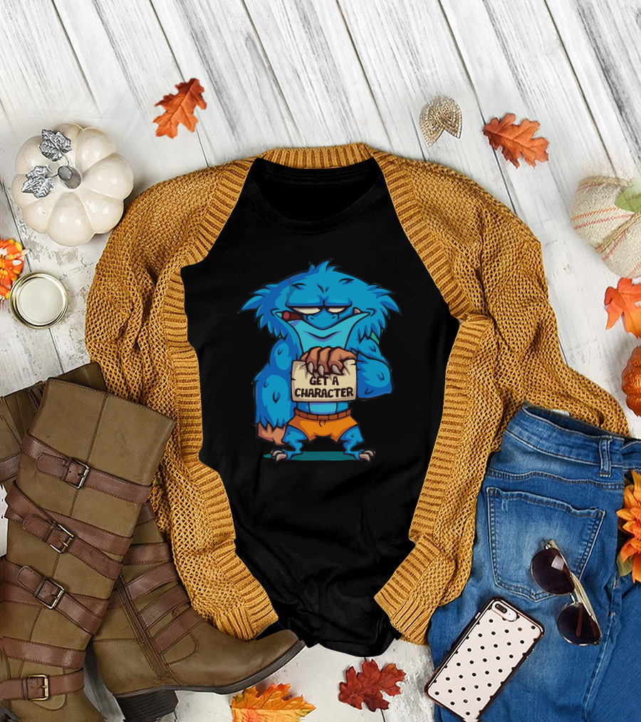 Get a Character Blue Monster with Orange Shorts T-Shirt