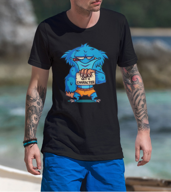 Get A Character Blue Monster With Orange Shorts T-Shirt