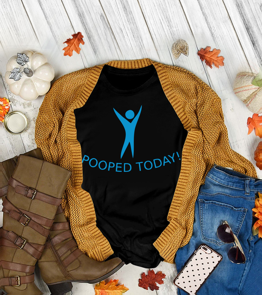 I Pooped Today Celebratory Stick Figure Jumping Gesture T-Shirt