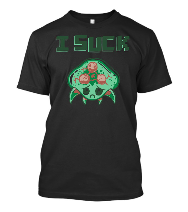 I Suck Funny Sad Metroid-Inspired Pizza T-Shirt