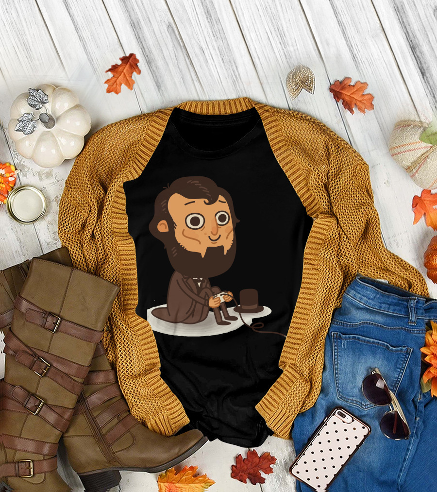 Abraham Game Controller Hat Play Sitting T-Shirt