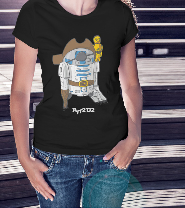 Arr2d2 Pirate Droid With C3PO Companion T-Shirt