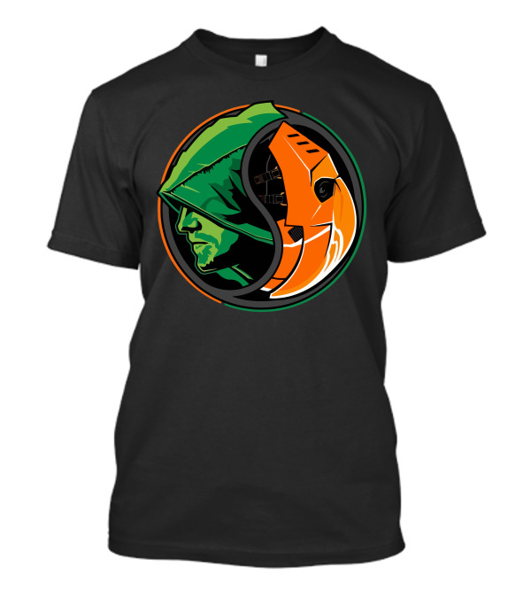 Arrow Slade Yin Yang Green Hood Orange Mask Circular T-Shirt