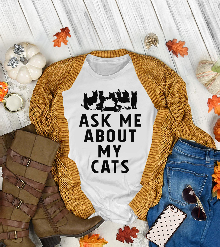 Ask Me About My Cats Silhouette Collection T-Shirt