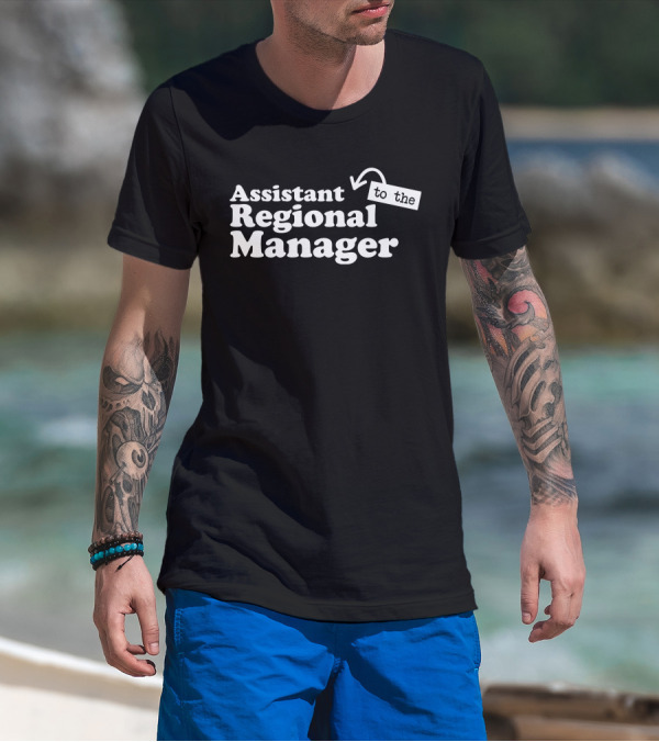 Assistant To The Regional Manager Black Text Arrow T-Shirt