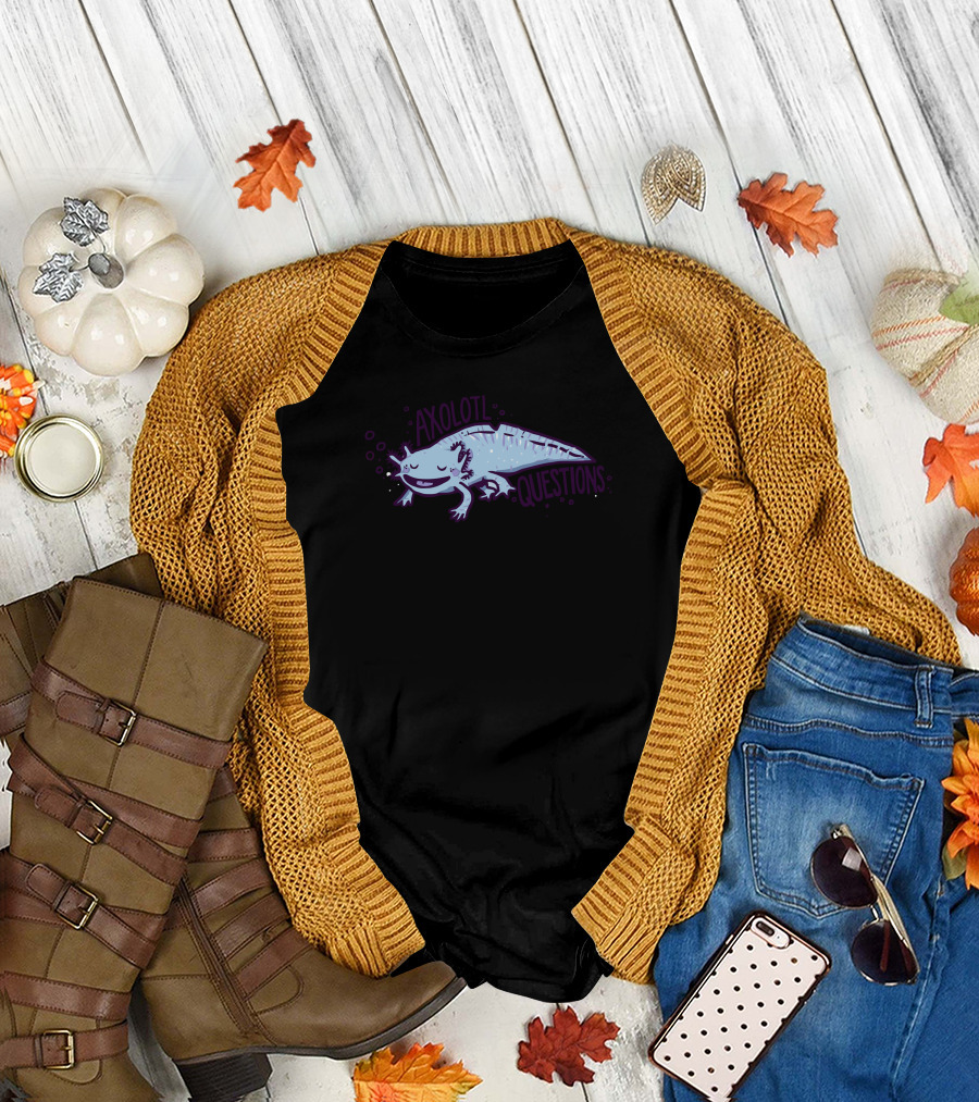 Axolotl Questions Playful Salamander T-Shirt