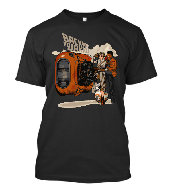 BACK TO JAKKU STAR WARS REY FINN LANDSPEEDER BB-8 T-Shirt