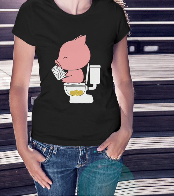 Cha Ching Piggy Bank Toilet Gold Coins T-Shirt